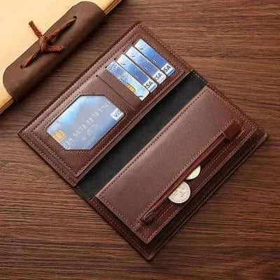 Men's Leather Wallet – Croc Texture Slim Bifold Wallet for Daily Use
