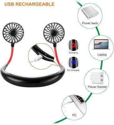 USB Neck Fan – 360° Hands-Free Portable Cooling Fan with 3 Speed Settings