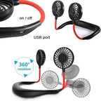 USB Neck Fan – 360° Hands-Free Portable Cooling Fan with 3 Speed Settings