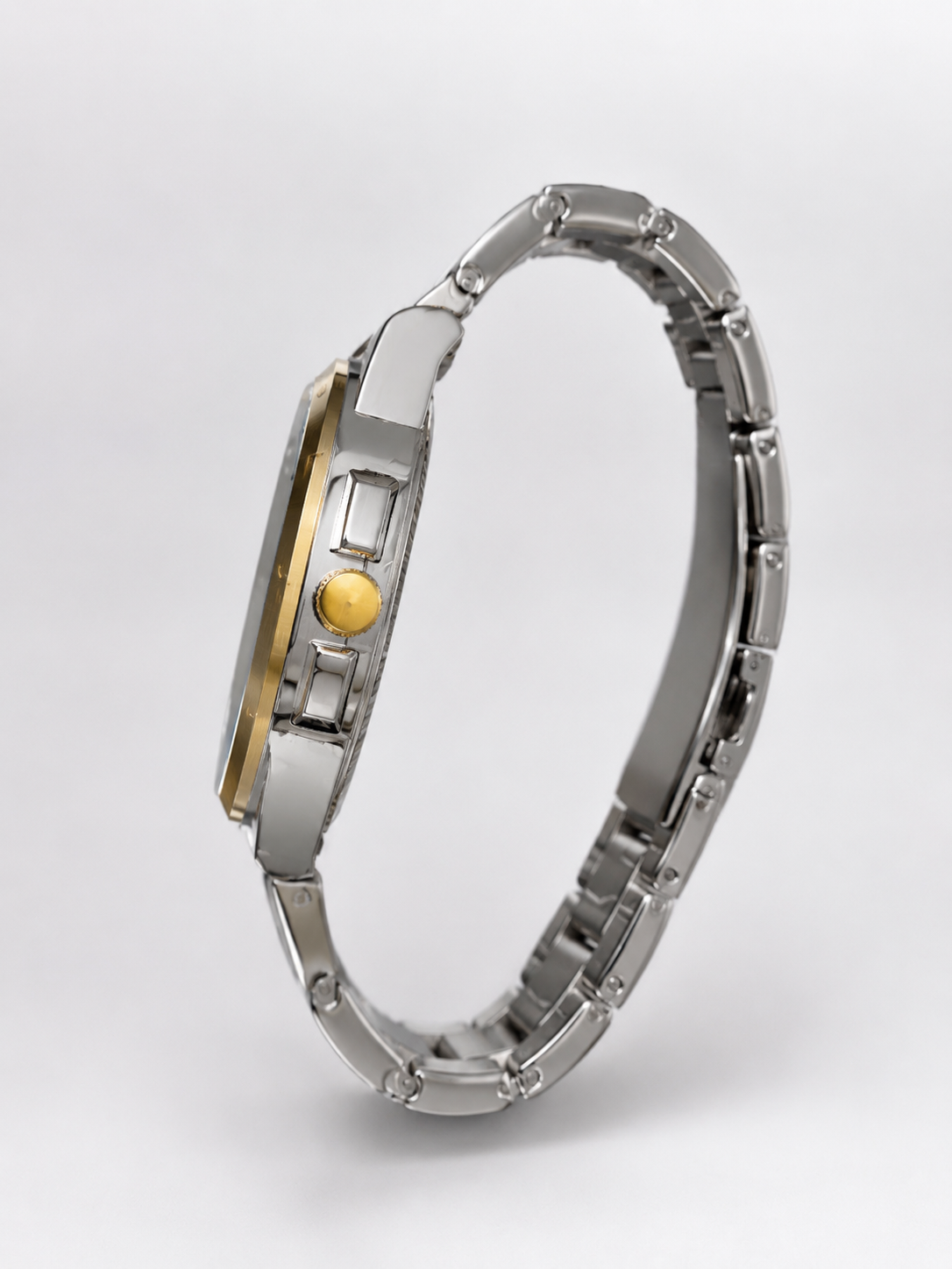 Gold Silver Men's Wrist Watch – Elegant Formal Dress Watch for Daily Wear