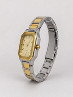 Aqua Time Gold Silver Quartz Watch for Men – Luxury Two-Tone Wristwatch