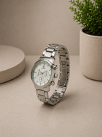 AQUATIME Silver Chronograph Watch for Men – Stainless Steel Bracelet